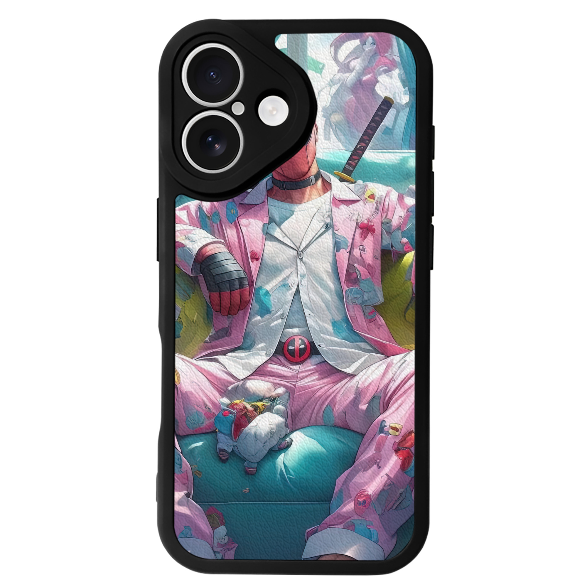（画像用） Deadpool デッドプール 【iPhone 16シリーズ対応】シリコンスマホケース（レザー調） 材質：シリコン